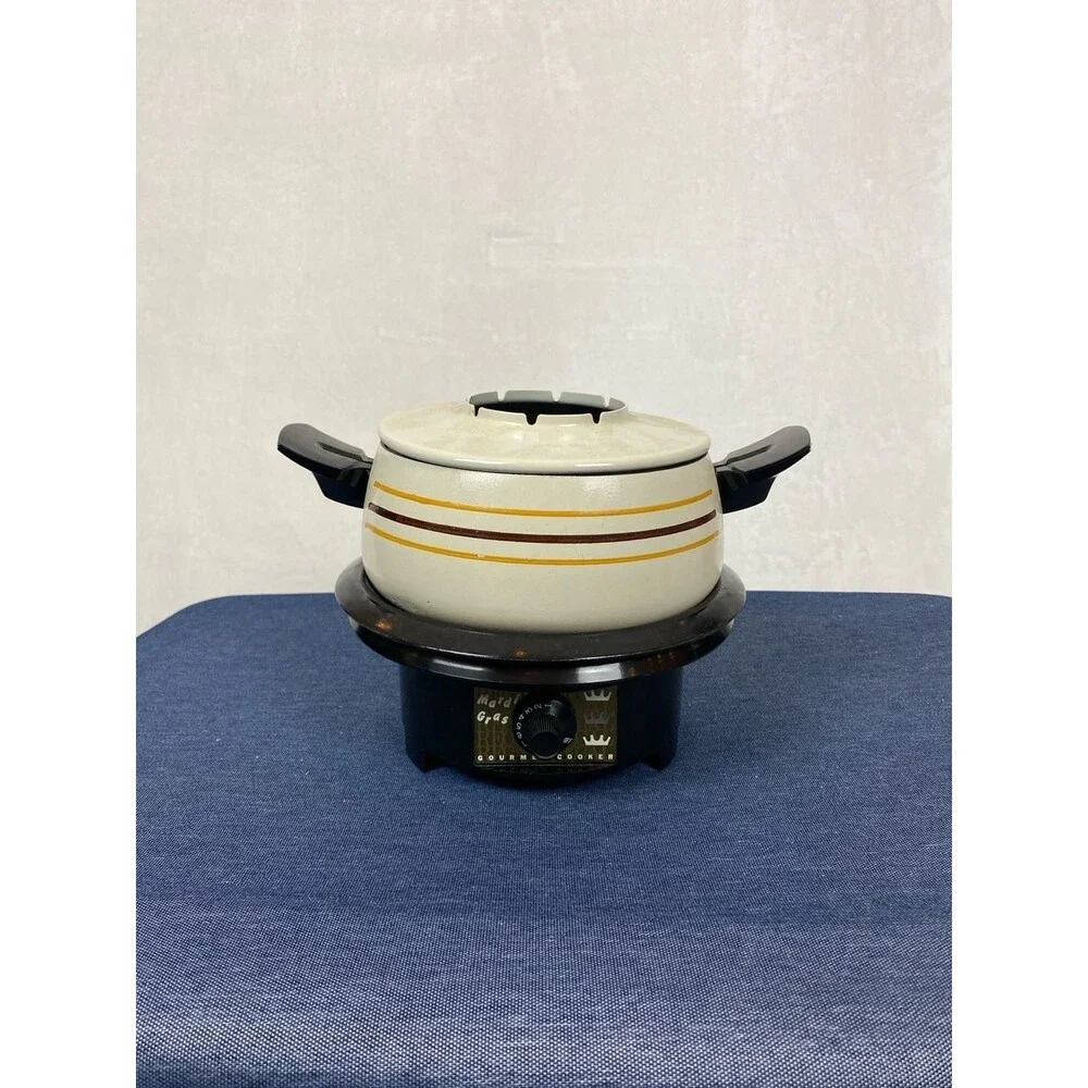 Vintage Regal Mardi Gras Gourmet Cooker Electric Fondue Pot Model 6711